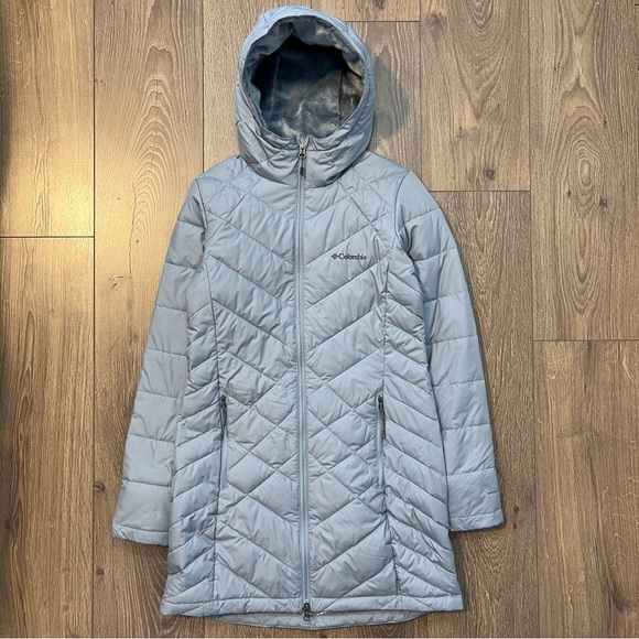 Columbia Womens Heavenly™ Long Hooded Gray Jacket, Size XS - Picture 1 of 10